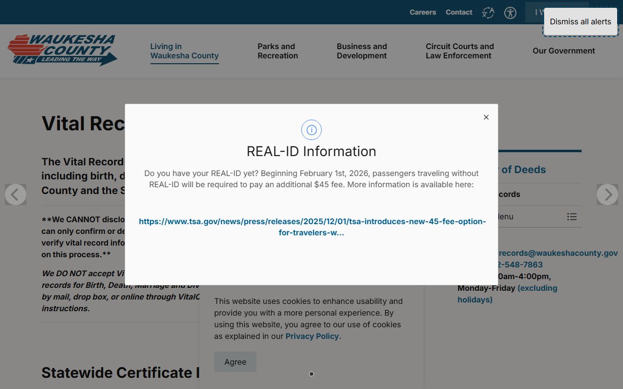 Waukesha Birth Records at the Waukesha County Register of Deeds