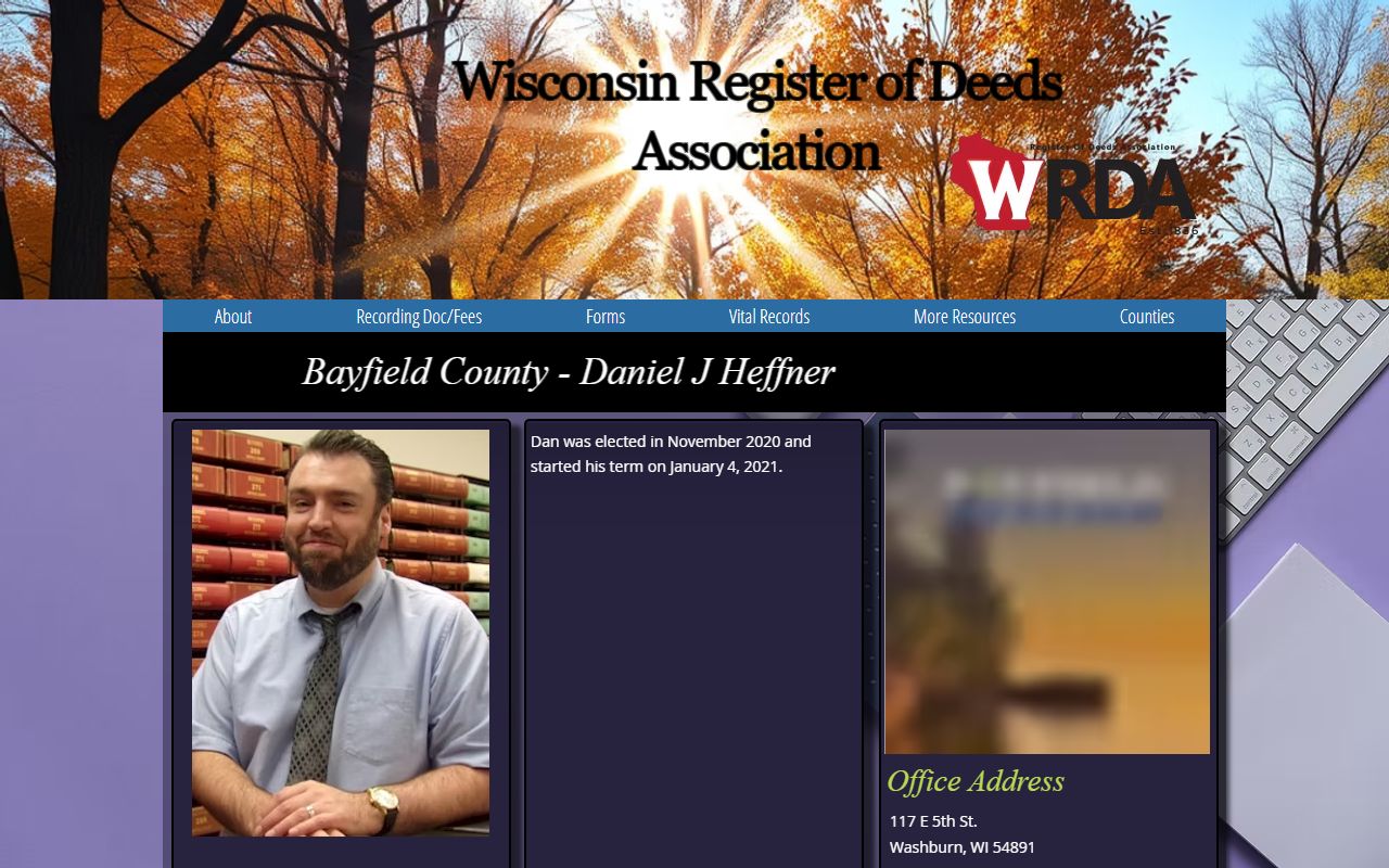 Bayfield County Birth Records WRDA profile