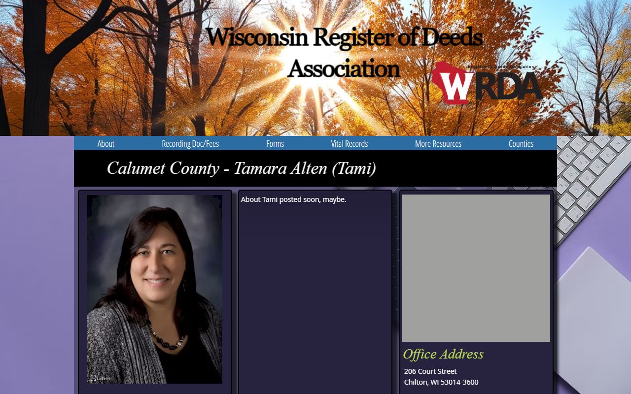 Calumet County Birth Records WRDA profile