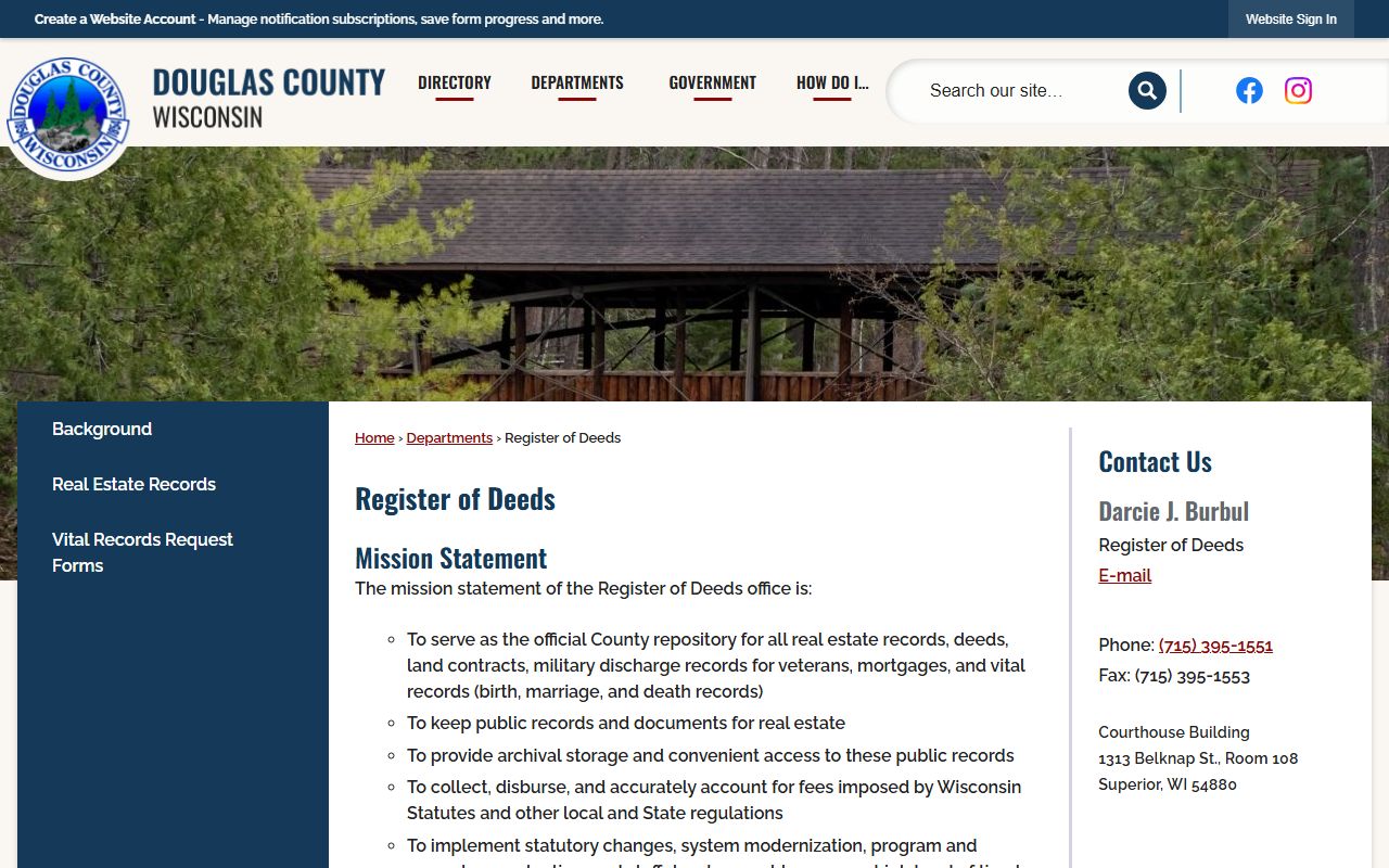 Douglas County Birth Records Register of Deeds office