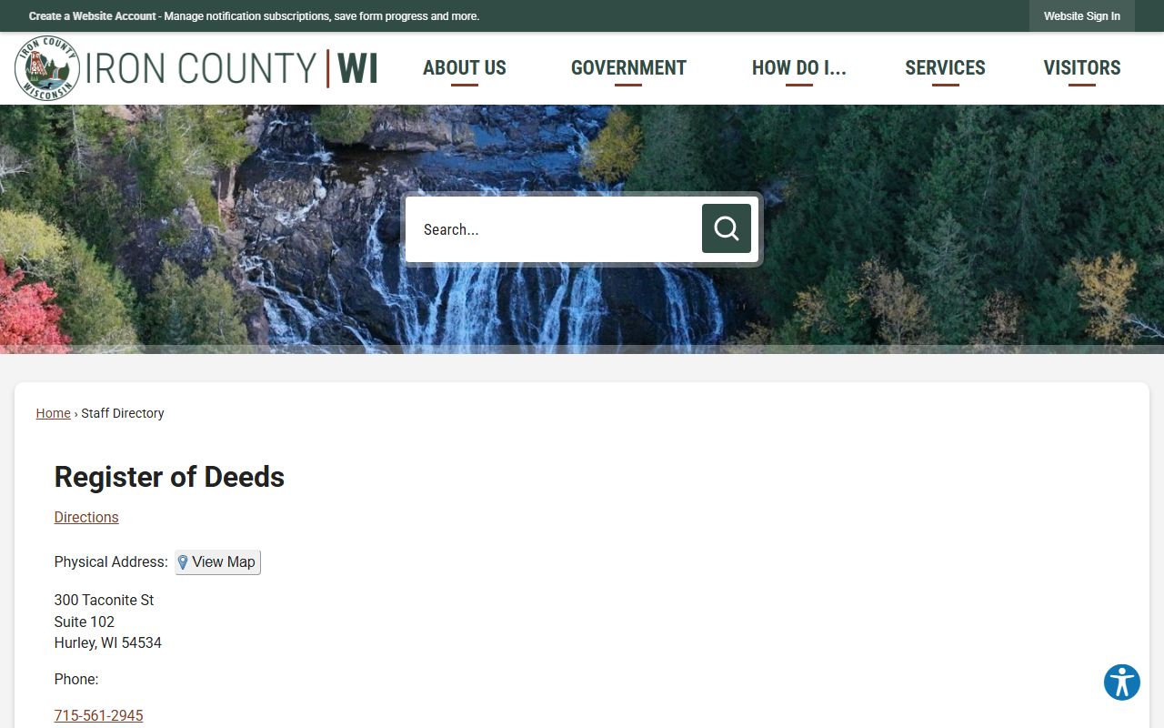 Iron County Birth Records Register of Deeds office