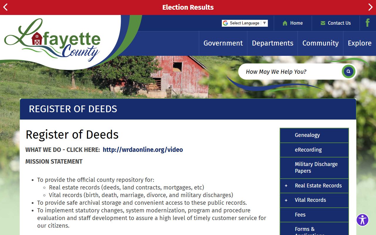 Lafayette County Birth Records register of deeds office