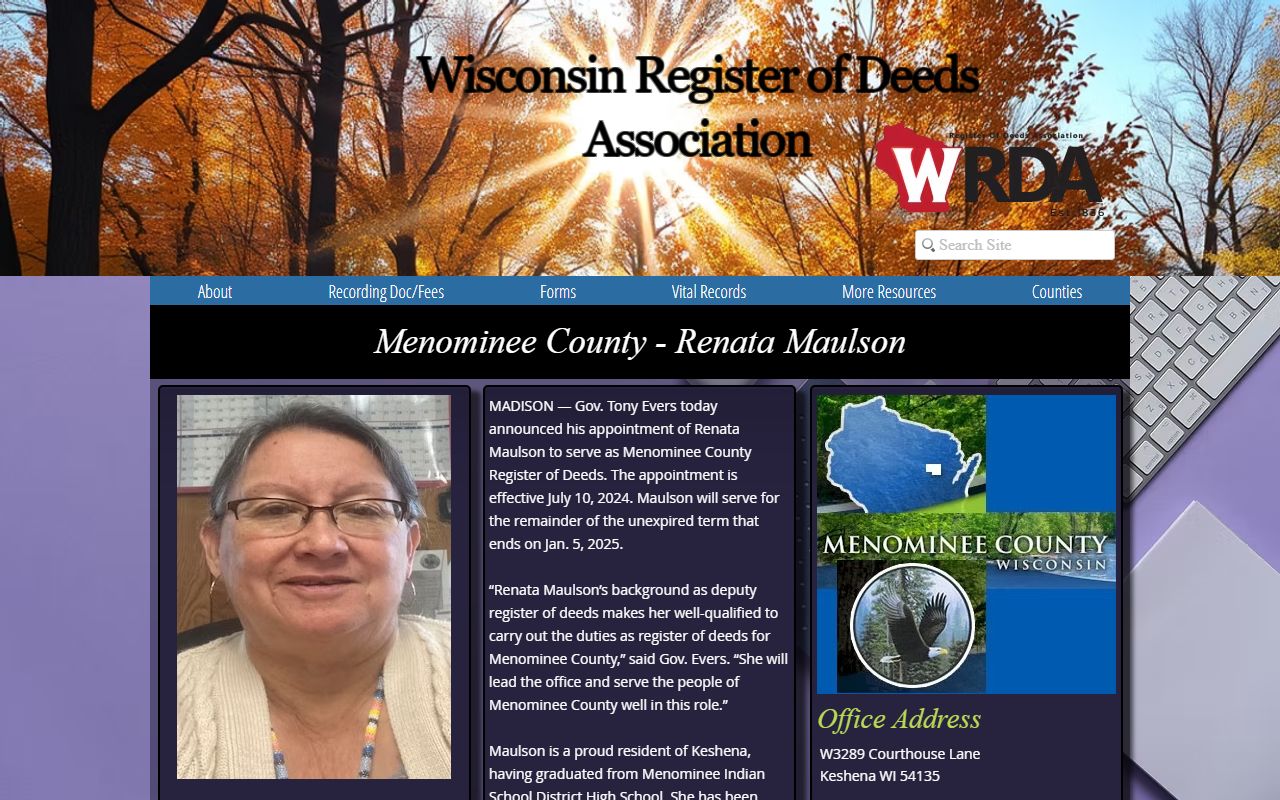 Menominee County Birth Records WRDA county profile