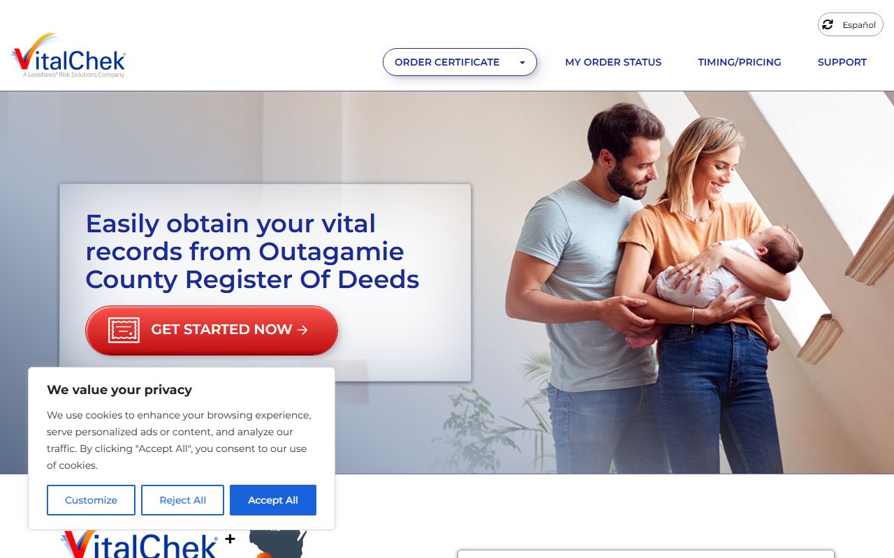 Outagamie County Birth Records VitalChek service