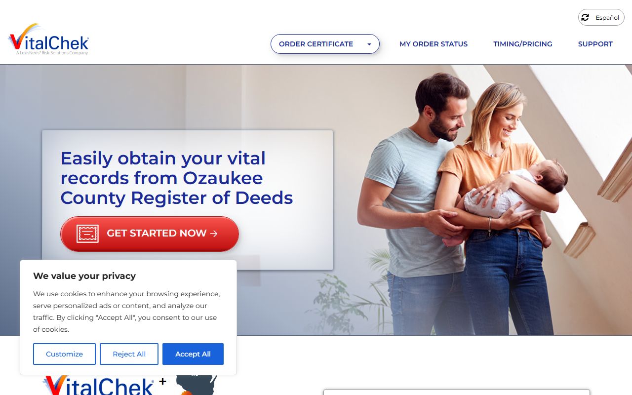 Ozaukee County Birth Records VitalChek service