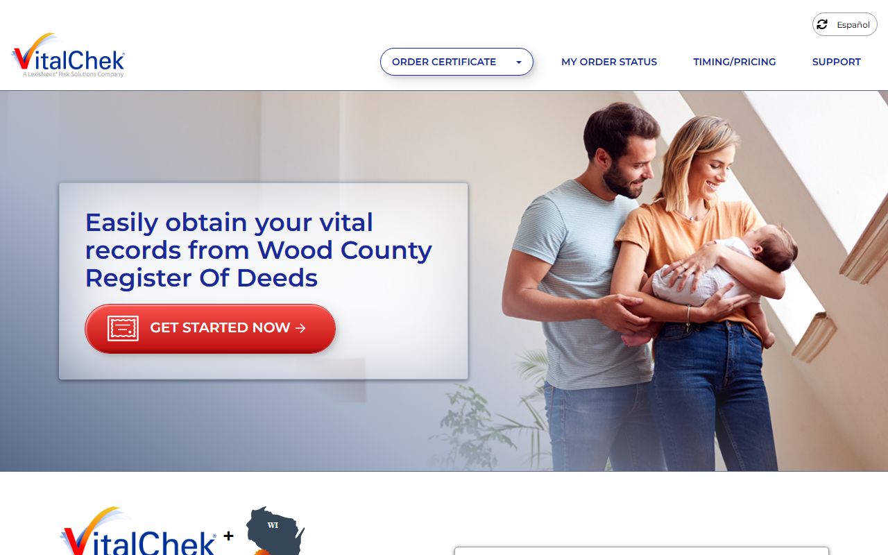 Wood County Birth Records VitalChek page